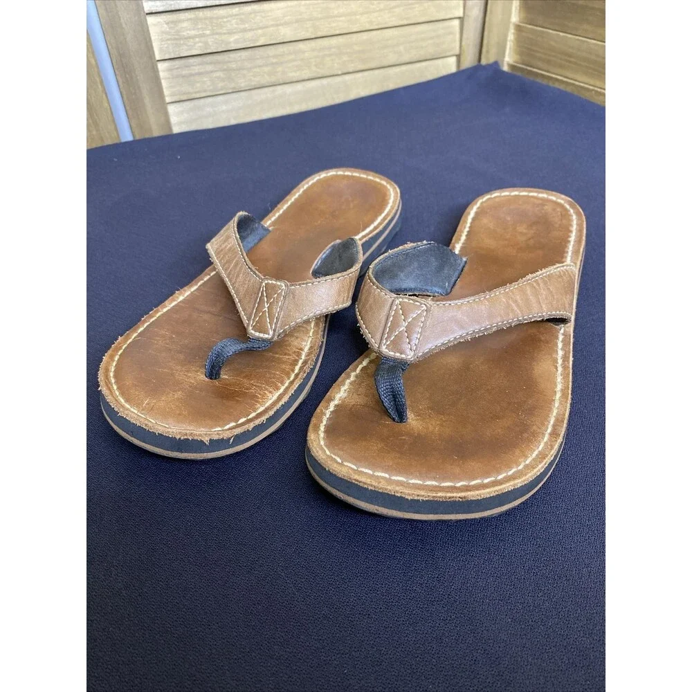 Clarks Womens  Sandals 9M Flip Flops 72162 Leather Upper  Brown Vacation